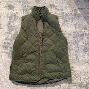 Green quilted ladies vest size M